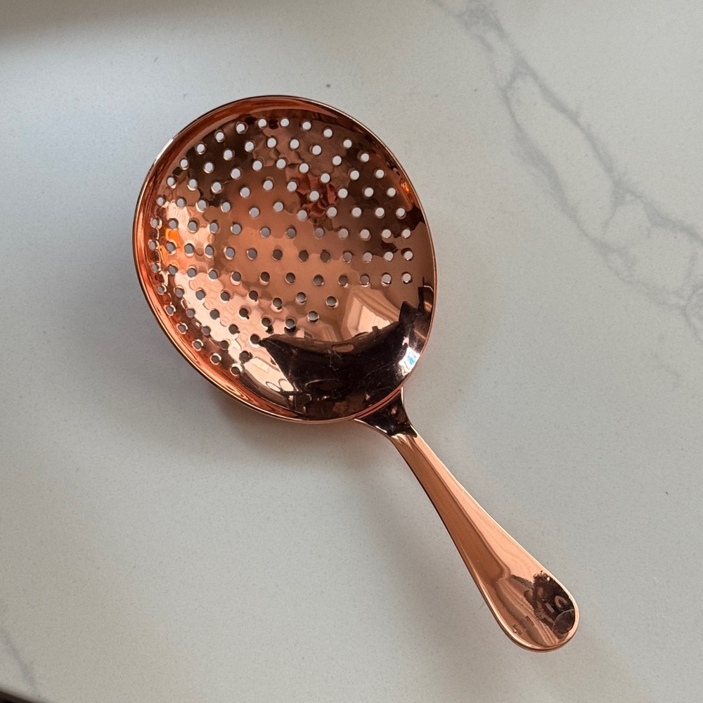 Copper Perforated Bar Spoon Strainer
